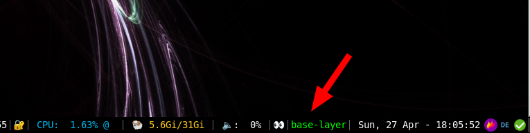 i3blocks indicating the keyboard-layer
