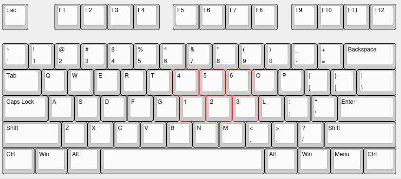 displays the numm keyboard-layer